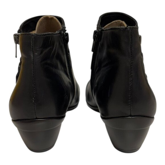 Naturalizer Short Ankle Black Leather Boots (8) - Picture 4 of 4